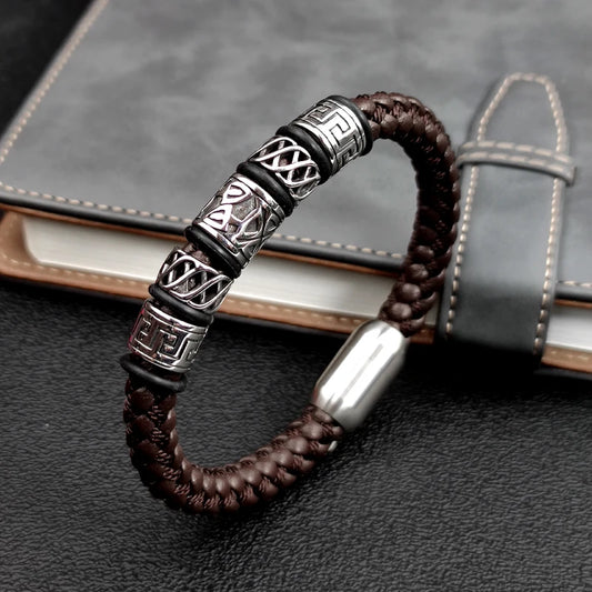 Punk Style Coffee Leather Bracelet