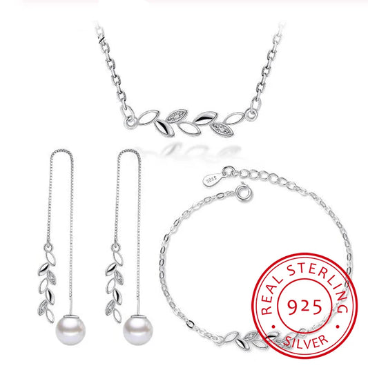 Simple 925 Sterling Silver Jewelry Set