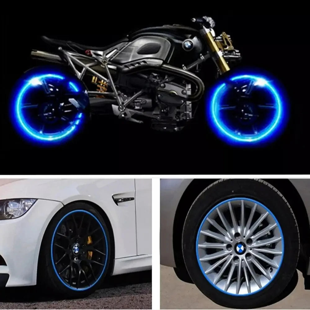 1 Set 7 Colors Car Styling Strips Reflective Motocross Bike Motorcycle Wheel Stickers and Decals 17/18 Inch Reflective Rim Tape