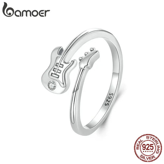 925 Sterling Silver Bass Ring for Women Teen Girls