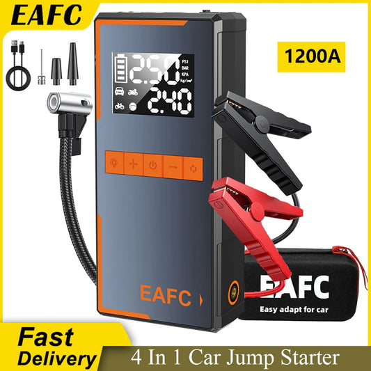 1200A Car Smart Jump Starter 150PSI Air Pump Compressor Portable Booster Charger Car Battery Emergency Starting Devied