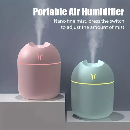 1pc Portable USB ultrasonic air humidifier, essential oil diffuser, car purifier with LED