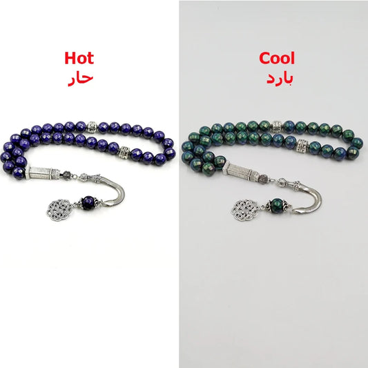 Tasbih 33 Natural Hematite Temperature discoloration prayer beads Muslim Eid gift Islamic rosary Misbaha