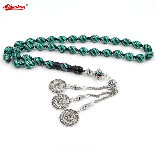 Tasbih Natural green kuka Wood