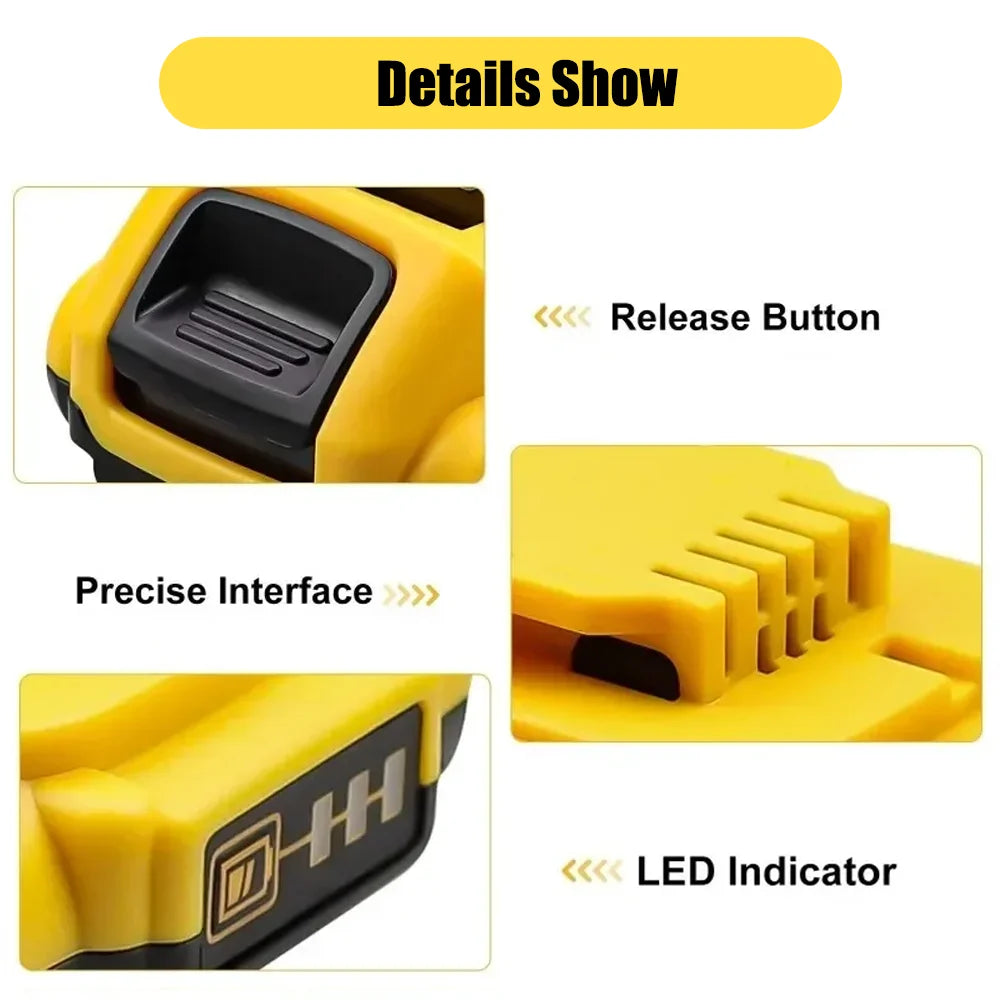 12V 3Ah DCB201 Battery for DeWalt Lithium Ion Battery DCB182 DCB120 DCB123 DCB122 Power Tools Replacement Rechargeable Batteries