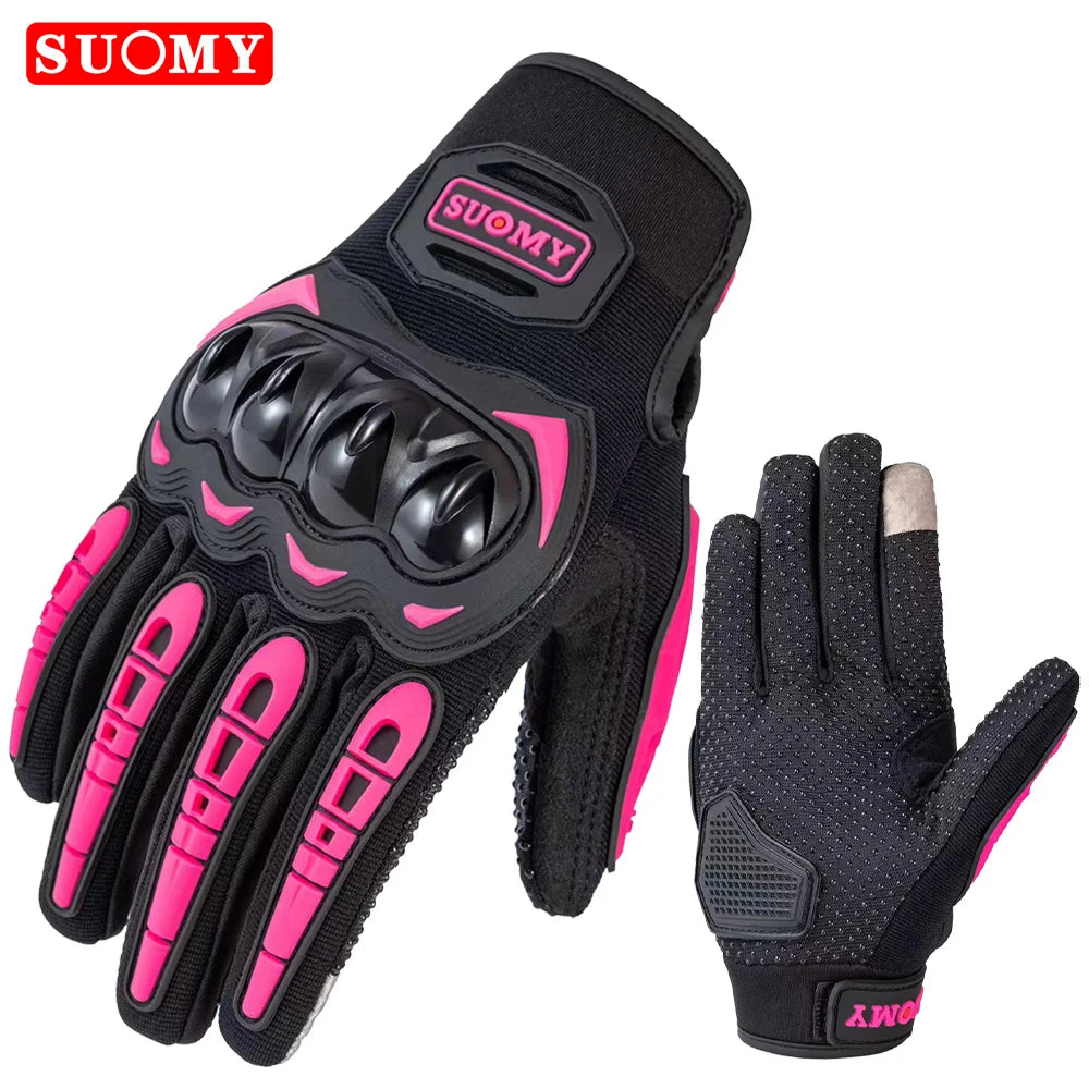 VEMAR Summer Motorcycle Gloves Men Black Full Finger Touchscreen Cycling ATV MTB Guantes Moto Luvas Bike Riding Glove Women Red