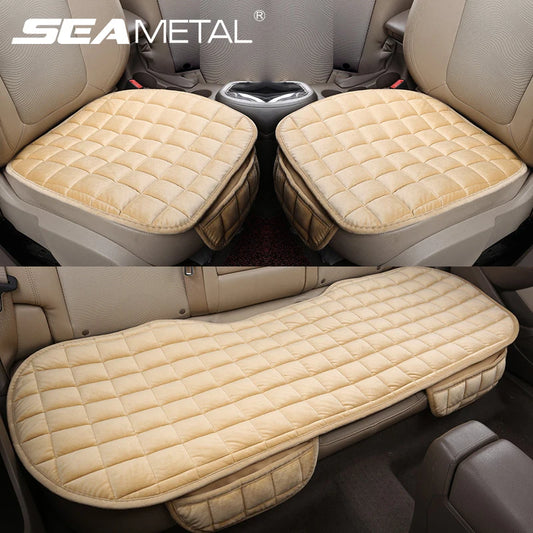 SEAMETAL Soft Car Seat Cover Skin-Friendly Plush Automotive Seat Cushion Anti Slip Auto Seat Protector Universal for Sedan Suv